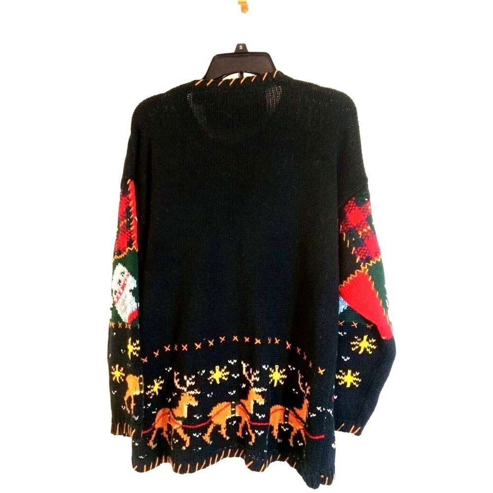 River Art Sweater X-Mas Theme Womens Size M Multicolor Cottagecore Winter - Picture 12 of 13